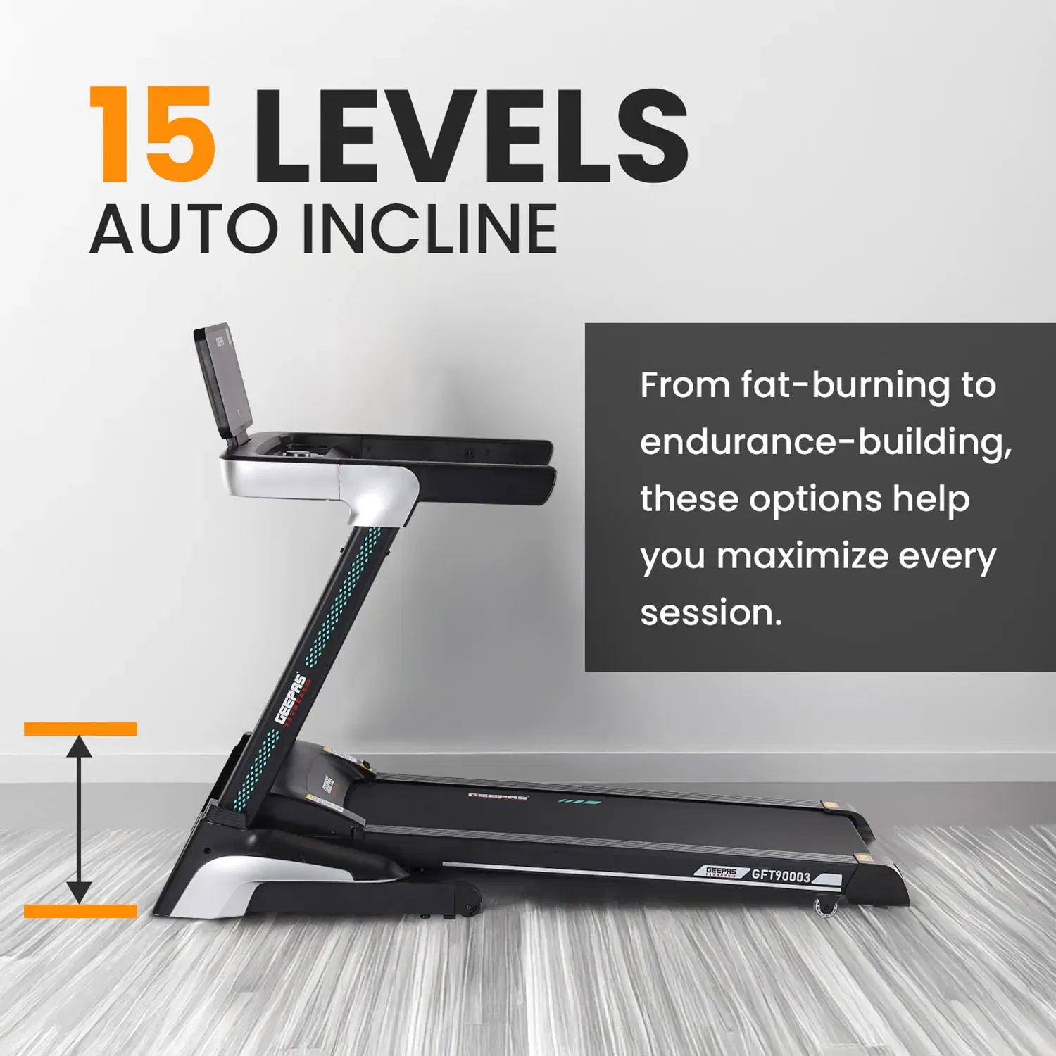 Geepas Foldable Hydraulic Treadmill- GFT90003 | 4.0 HP DC Motor