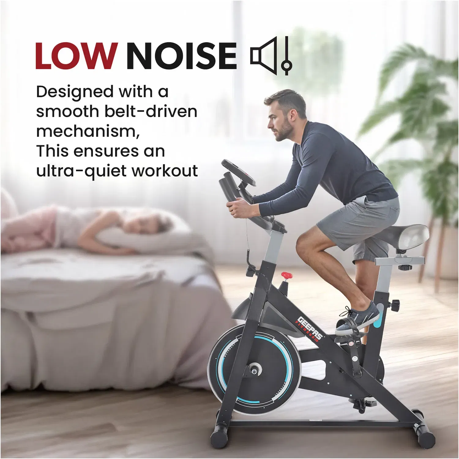 Geepas Spinning Bike -  GFT90004 | Belt-Driven