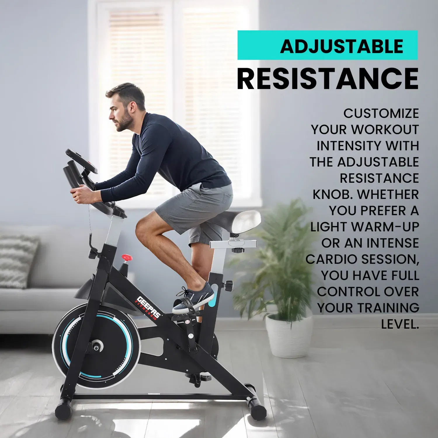 Geepas Spinning Bike -  GFT90004 | Belt-Driven