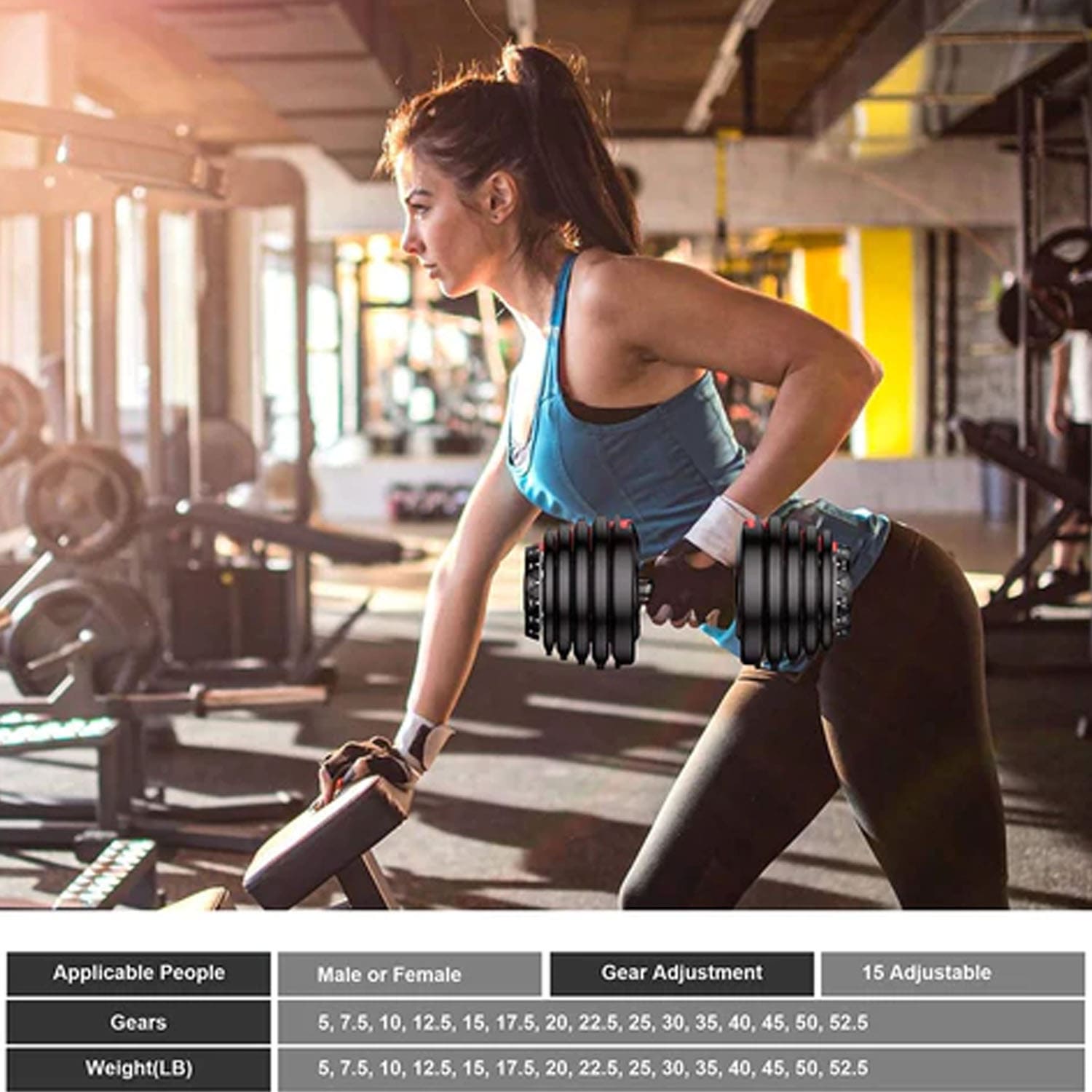 Vox Fitness Adjustable Dumbbell With Anti Slip Grip - 52.51 LB