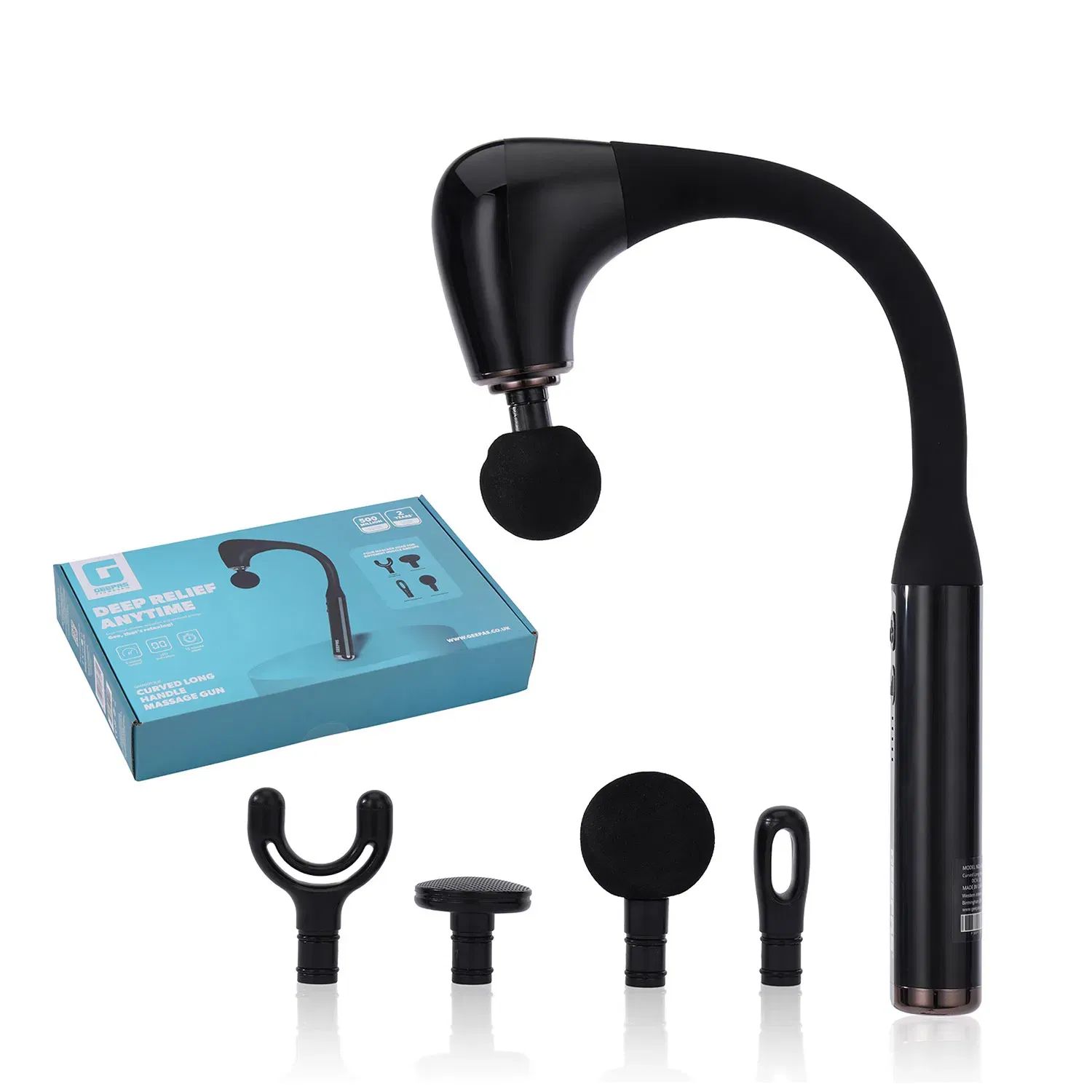 Geepas Curved Long Handle Massage Gun- GM86093UK