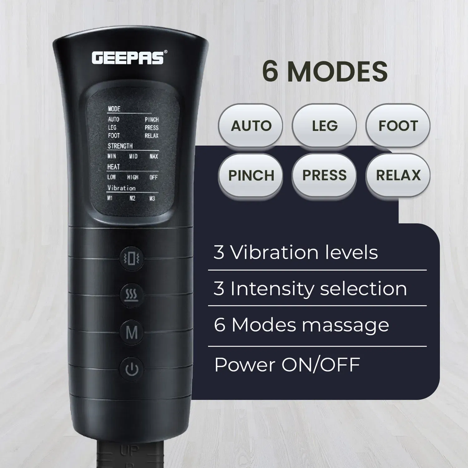 Geepas 3-in-1 Foot, Calf and Thigh Massager