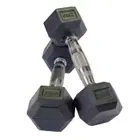 Harley Fitness Rubber Hex Dumbbell With Chrome Handle - 2.5 Kg - Pair
