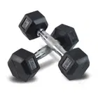 Harley Fitness Rubber Hex Dumbbell With Chrome Handle - 2.5 Kg - Pair