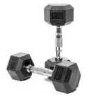هارلي للياقة البدنية دمبل سداسي مطاطي بمقبض من الكروم - 5 Kg - Pair
