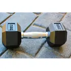 Harley Fitness Rubber Hex Dumbbell With Chrome Handle - 7.5 Kg - Pair