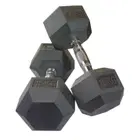 هارلي للياقة البدنية دمبل سداسي مطاطي بمقبض من الكروم - 15 Kg - Pair