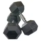 Harley Fitness Rubber Hex Dumbbell With Chrome Handle - 20 Kg - Pair
