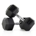 هارلي للياقة البدنية دمبل سداسي مطاطي بمقبض من الكروم - 22.5 Kg - Pair