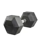 Harley Fitness Rubber Hex Dumbbell With Chrome Handle - 25 Kg - Pair