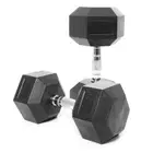 Harley Fitness Rubber Hex Dumbbell With Chrome Handle - 27.5 Kg - Pair