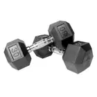 Harley Fitness Rubber Hex Dumbbell With Chrome Handle - 30 Kg - Pair