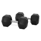 Harley Fitness Rubber Hex Dumbbell With Chrome Handle - 30 Kg - Pair