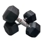 Harley Fitness Premium Rubber Coated Bouncing Hex Dumbbells - 10 Kg - Pair