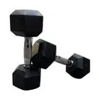 Harley Fitness Premium Rubber Coated Bouncing Hex Dumbbells - 10 Kg - Pair