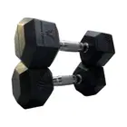 Harley Fitness Premium Rubber Coated Bouncing Hex Dumbbells - 10 Kg - Pair