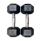 Harley Fitness Premium Rubber Coated Bouncing Hex Dumbbells - 10 Kg - Pair