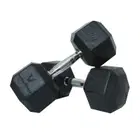 هارلي للياقة البدنية دمبل سداسية نطاطة مطلية بالمطاط الفاخر - 20 Kg - Pair