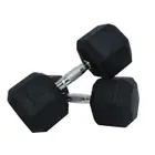 Harley Fitness Premium Rubber Coated Bouncing Hex Dumbbells - 27.5 Kg - Pair