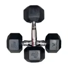 Harley Fitness Premium Rubber Coated Bouncing Hex Dumbbells - 5 Kg - Pair