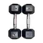 Harley Fitness Premium Rubber Coated Bouncing Hex Dumbbells - 5 Kg - Pair