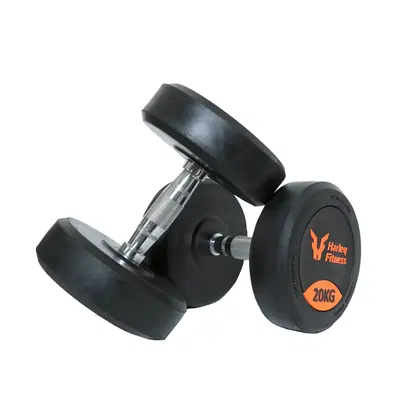 Harley Fitness  Premium Rubber Coated Round Dumbbell - 20 Kg - Pair