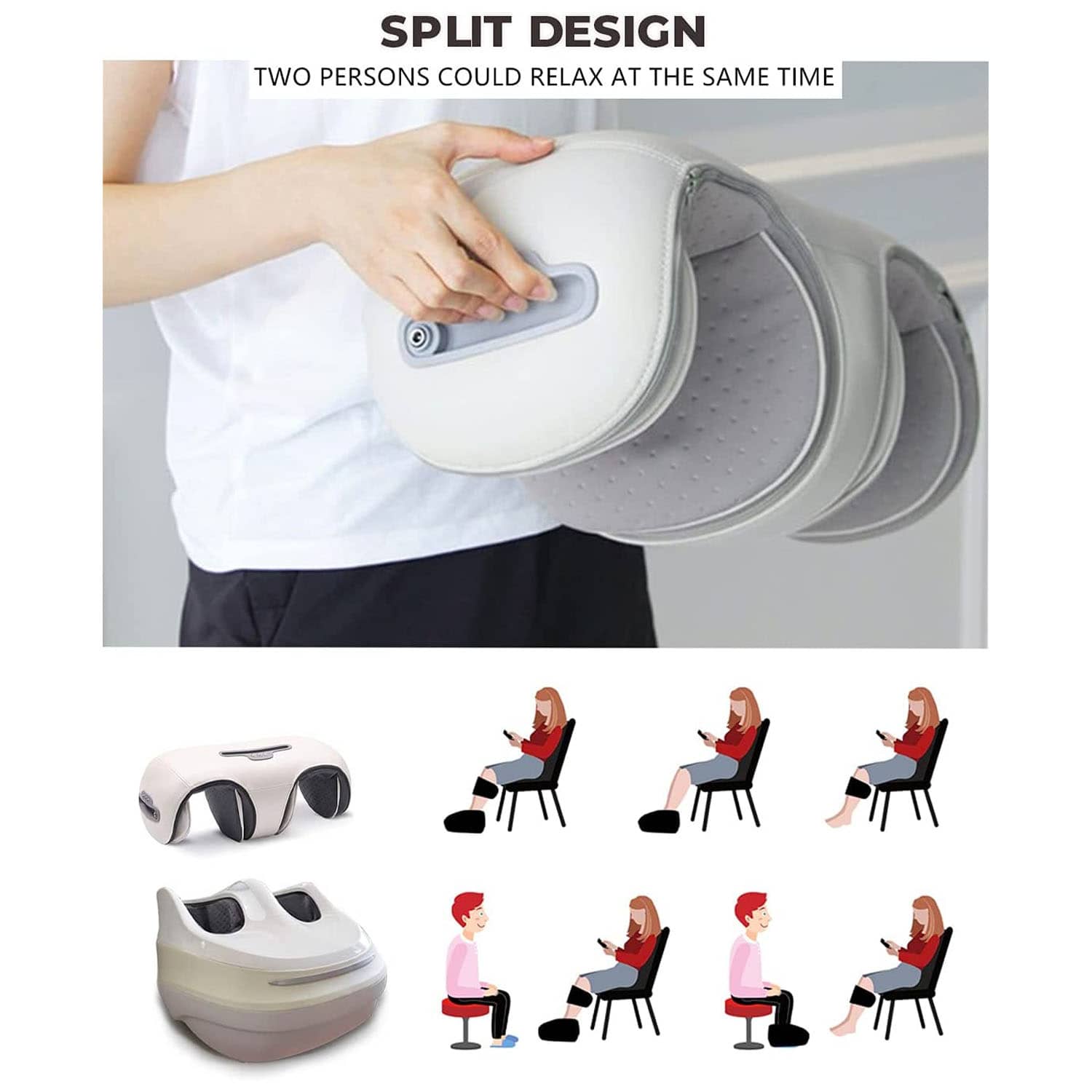 Rotai Deluxe Foot & Knee Massager with Heat & Compression