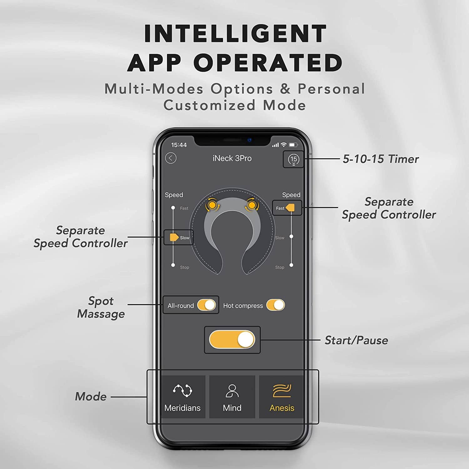 Breo  iNeck 3 Wireless Neck Massager with Heat - Grey