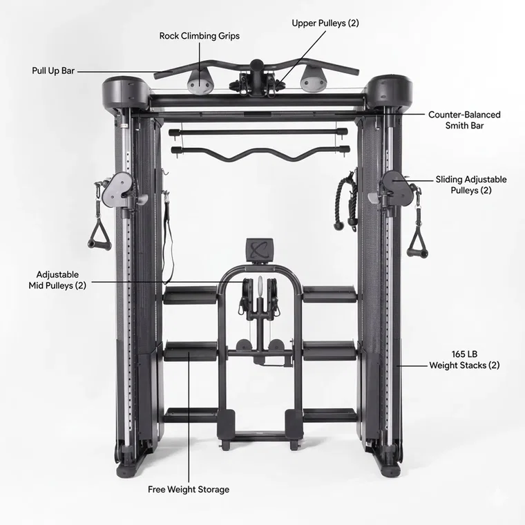 Annotated Inspire FT2 Pro Smith Functional Trainer