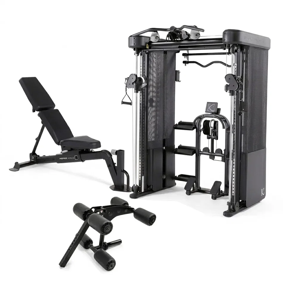 Inspire FT2 Pro Smith Functional Trainer bundle with adjustable bench and leg attachment