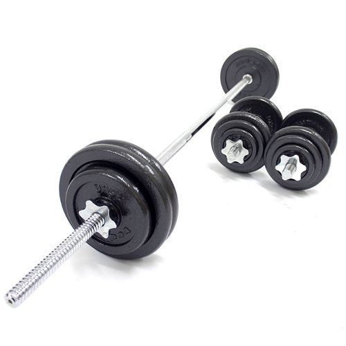 York Fitness Black Barbell and Dumbbell Set with Carry Case | 50 Kg