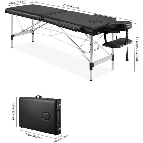 Generic Portable Massage Table Bed | Height Adjustable | Carrying Bag & Accessories | Aluminum frame