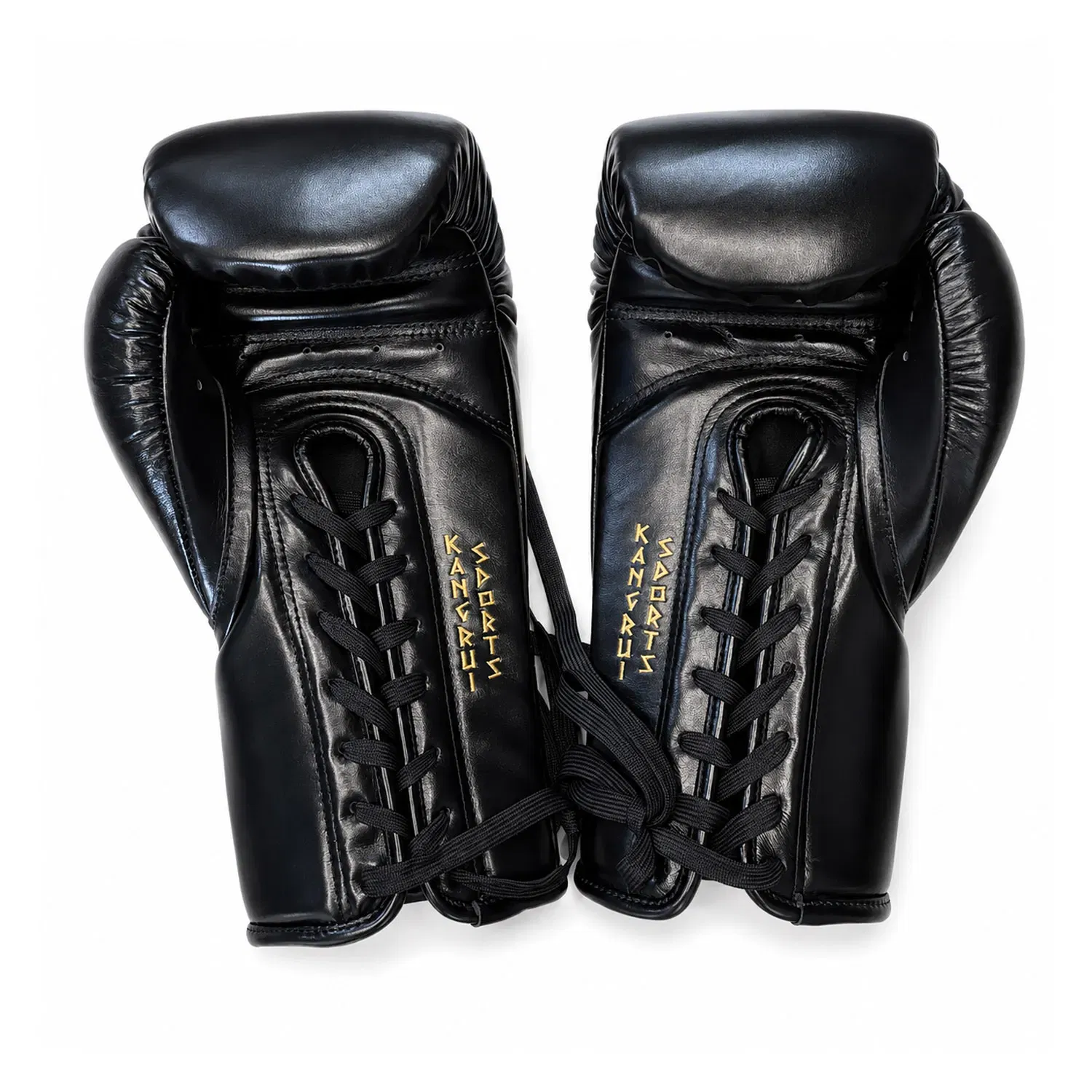 Kangrui Boxing Glove Original Leather - Black - 12oz