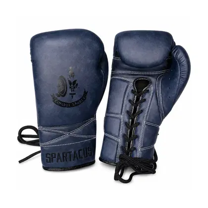 Kangrui Lace-up Training Boxing Glove Micro Fiber Leather - Blue - 12oz