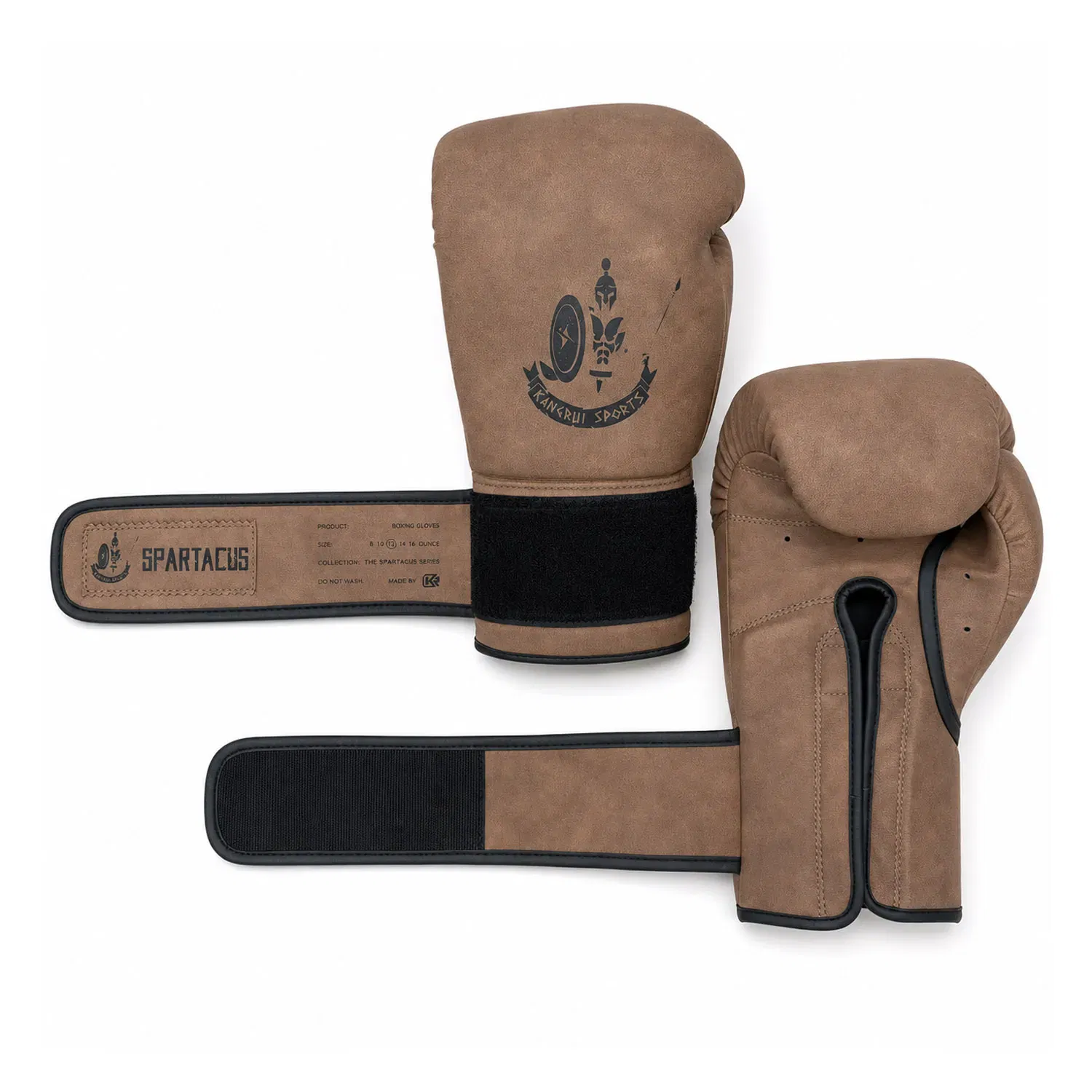 Kangrui Vintage Training Boxing Gloves - Brown - 12oz