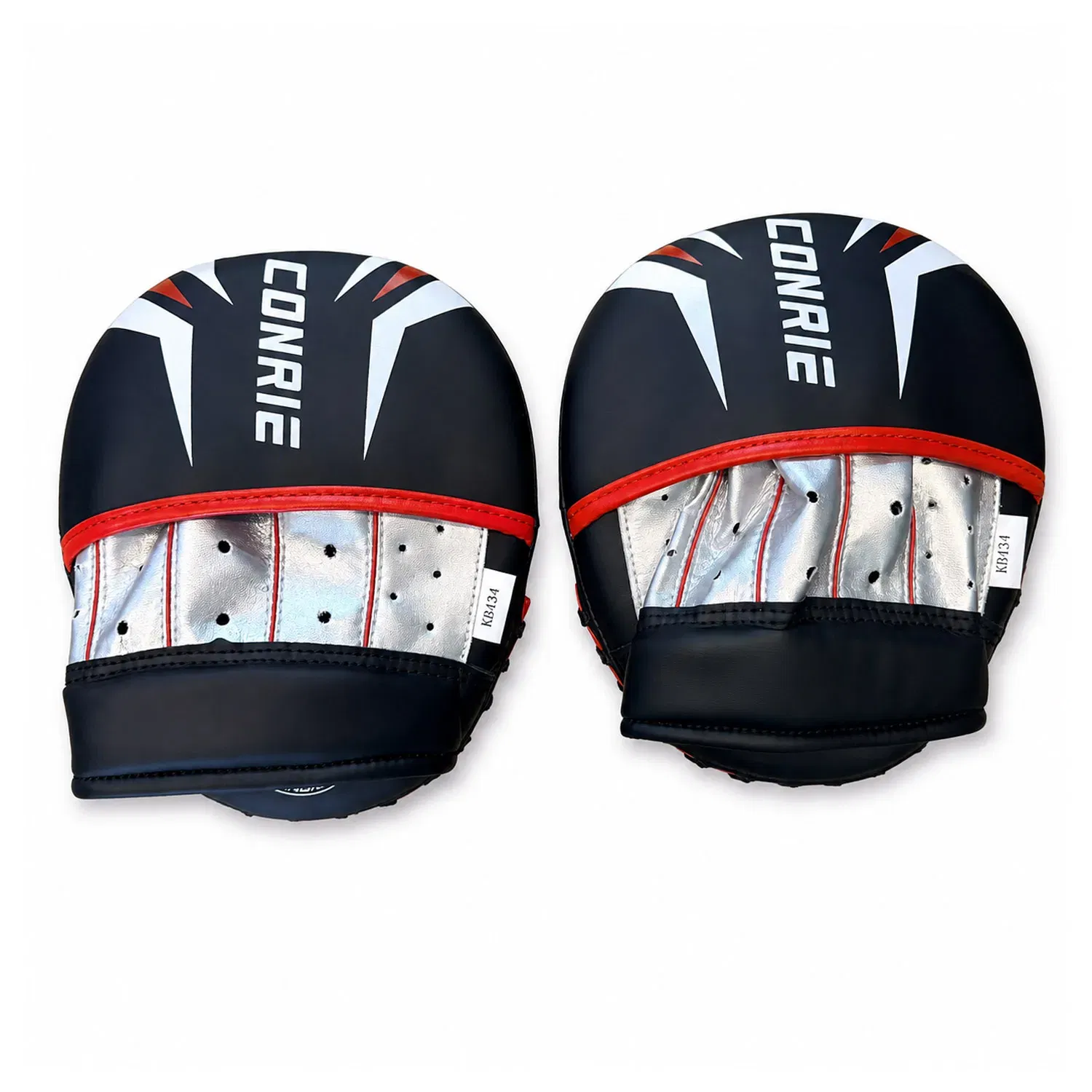 Kangrui Punch Mitts Focus Muay Thai Target Hand Punching Pad (Pair) - Silver/Black