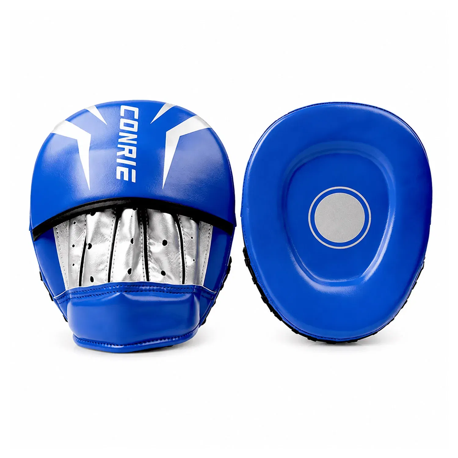 Kangrui Punch Mitts Focus Muay Thai Target Hand Punching Pad (Pair) - Silver/Blue