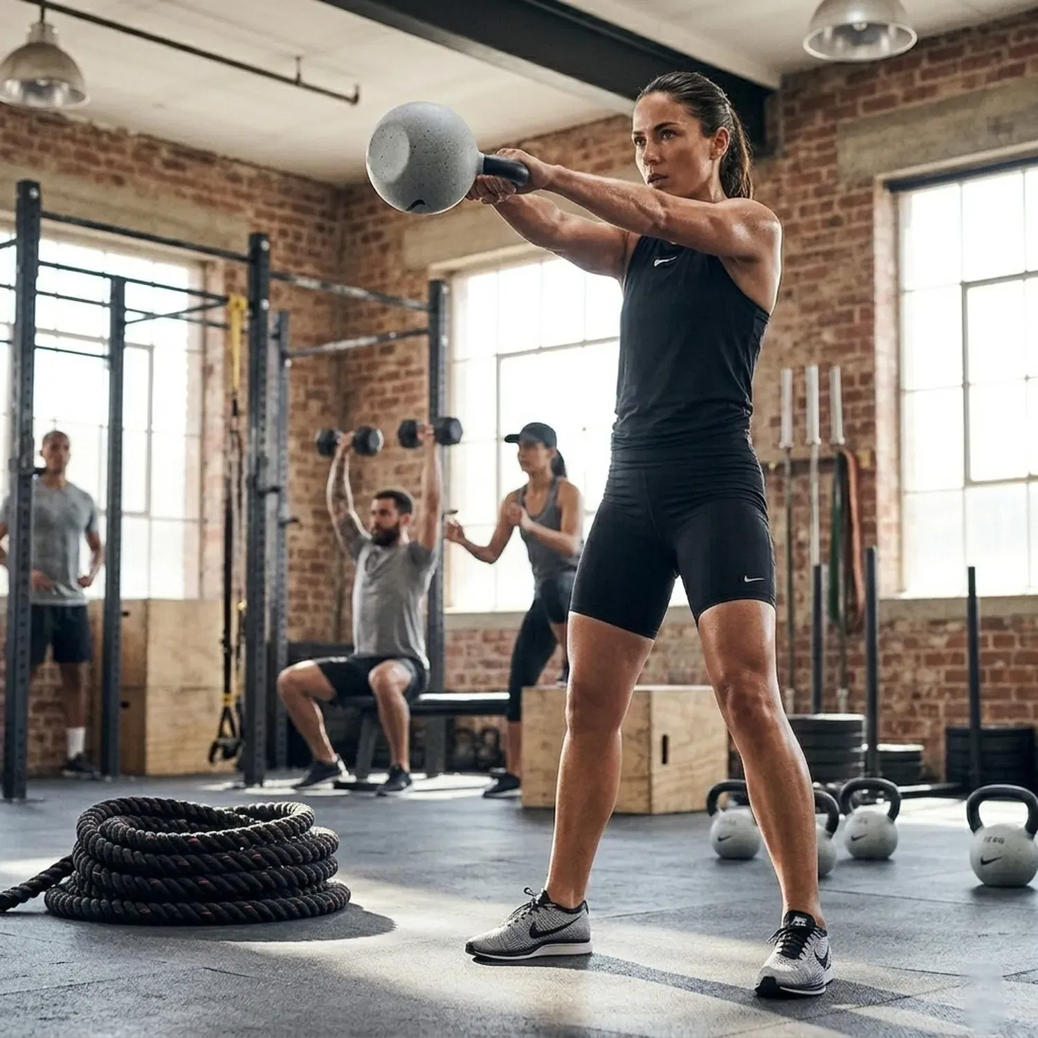 Nike Strength كرة كيتل بيل (Kettlebell) مغطاة بالمطاط (طراز Grind/Smoke) - 4 kg
