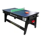 Knight Shot 6ft Multi Game Table 4 in 1 Billiard, Air Hockey, Table Tennis and w/ Dining Top in Black Finishing