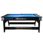 Knight Shot 6ft Multi Game Table 4 in 1 Billiard, Air Hockey, Table Tennis and w/ Dining Top in Black Finishing