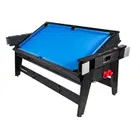 Knight Shot 6ft Multi Game Table 4 in 1 Billiard, Air Hockey, Table Tennis and w/ Dining Top in Black Finishing