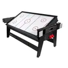 Knight Shot 6ft Multi Game Table 4 in 1 Billiard, Air Hockey, Table Tennis and w/ Dining Top in Black Finishing
