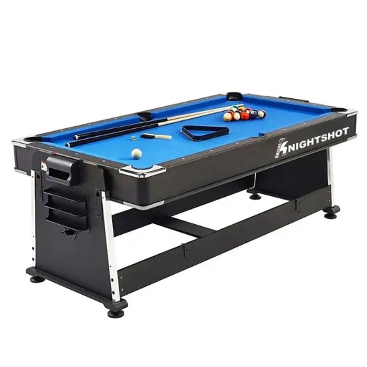 Knight Shot Rotating Multi Game Table 4 In 1 7ft - Black