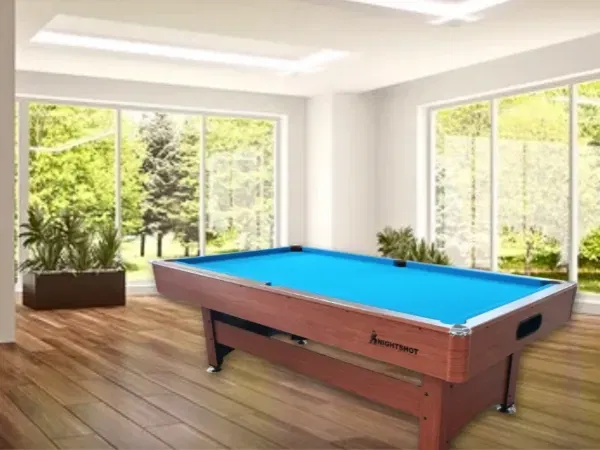 Knight Shot Home I Pool Table – 8ft Ball Return – Maple Finish with Slate Base