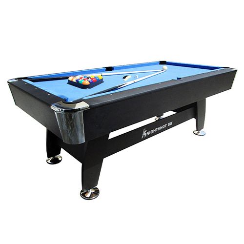 Knight Shot Noir Home Use Pool Table Wooden Base-Black-7FT