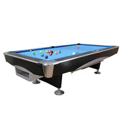Knight Shot Spyder Commercial Pool Table 9FT | Ball Return System - Black