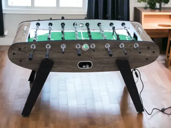 Knight Shot ST132 Home Use Foosball Table with Blue Led Light | - Natural Darkwood