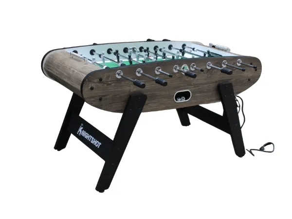 Knight Shot ST132 Home Use Foosball Table with Blue Led Light | - Natural Darkwood