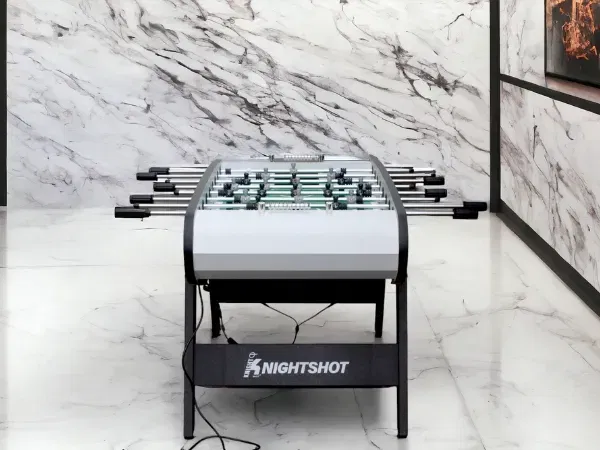Knight Shot ST132 Home Use Foosball Table with Blue Led Light | - White
