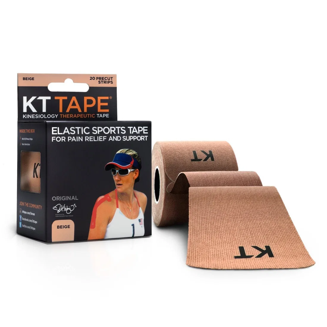 KT TAPE Original PreCut 20 Strips Cotton Beige